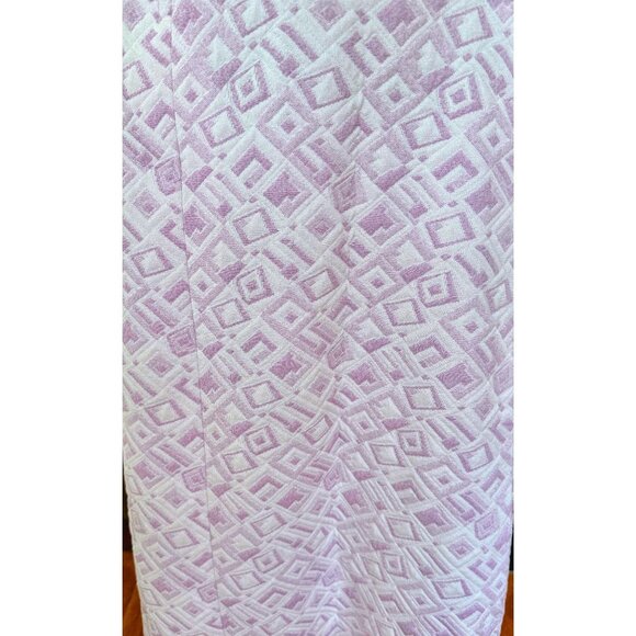 Vintage 70s dress, lavender textured geometric print, A-Line silhouette gown - Picture 9 of 10